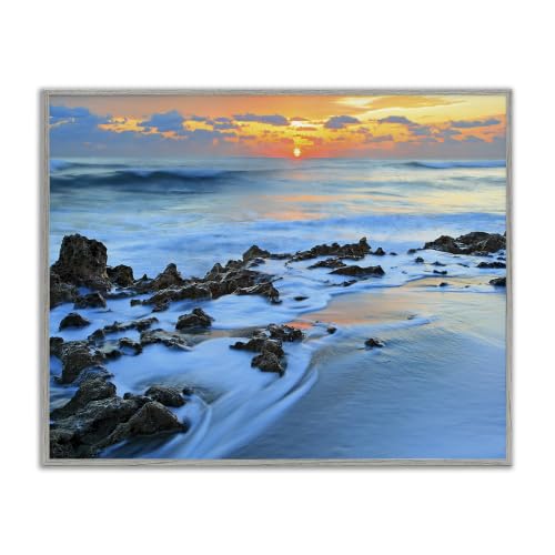 'Bumpy Seashore Dawn Bubbly Beach Sundown Skies'| Framed Giclee Art