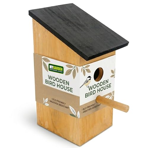 My Garden Bird Nesting Box 12x14x28cm – Weather Resistant Birds Houses for Garden - Nest Box for Small Birds Robins, Blue Tits & Sparrows - Window Bird Box for Gardens UK