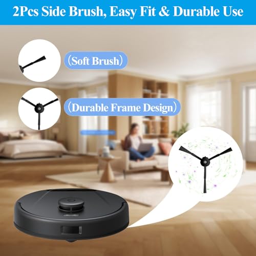 Image of Replacement Parts for Eufy X8 Pro Robot Vacuum Series - Includes 1 Rolling Brush, 2 Side Brushes, 4 Filters, 2 Mop Cloths - Durable and Reusable Accessories for Eufy X8 Pro Robot Vacuum Cleaner