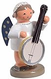 Photo Gallery kwo angelo con banjo, legno, 8 x 5,5 x 4 cm, multicolore Photo Gallery kwo angelo con banjo, legno, 8 x 5,5 x 4 cm, multicolore