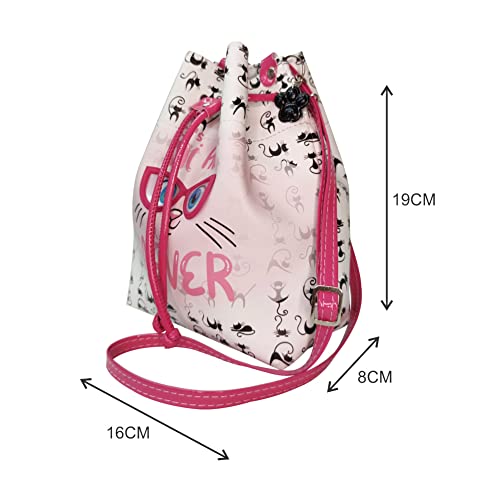 Bolsa Infantil Gatinha Rosa Com Óculos, Magicc