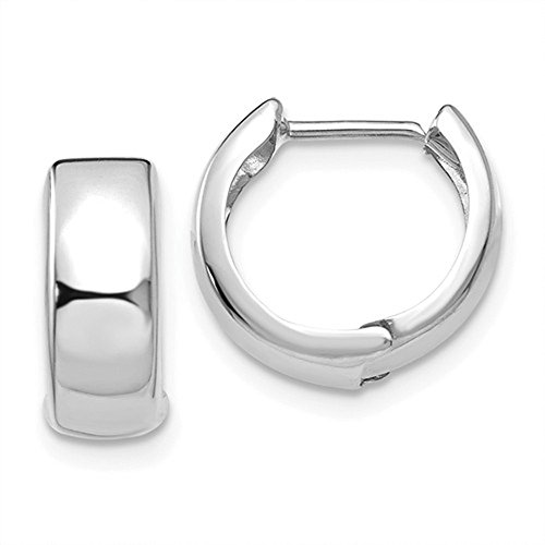 Image of 14K Gold Huggie Hoop Earrings, Genuine 14k Gold, 5mm Wide