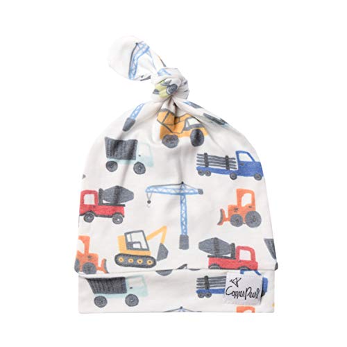 Copper Pearl Baby Beanie Hat Top Knot Stretchy Soft