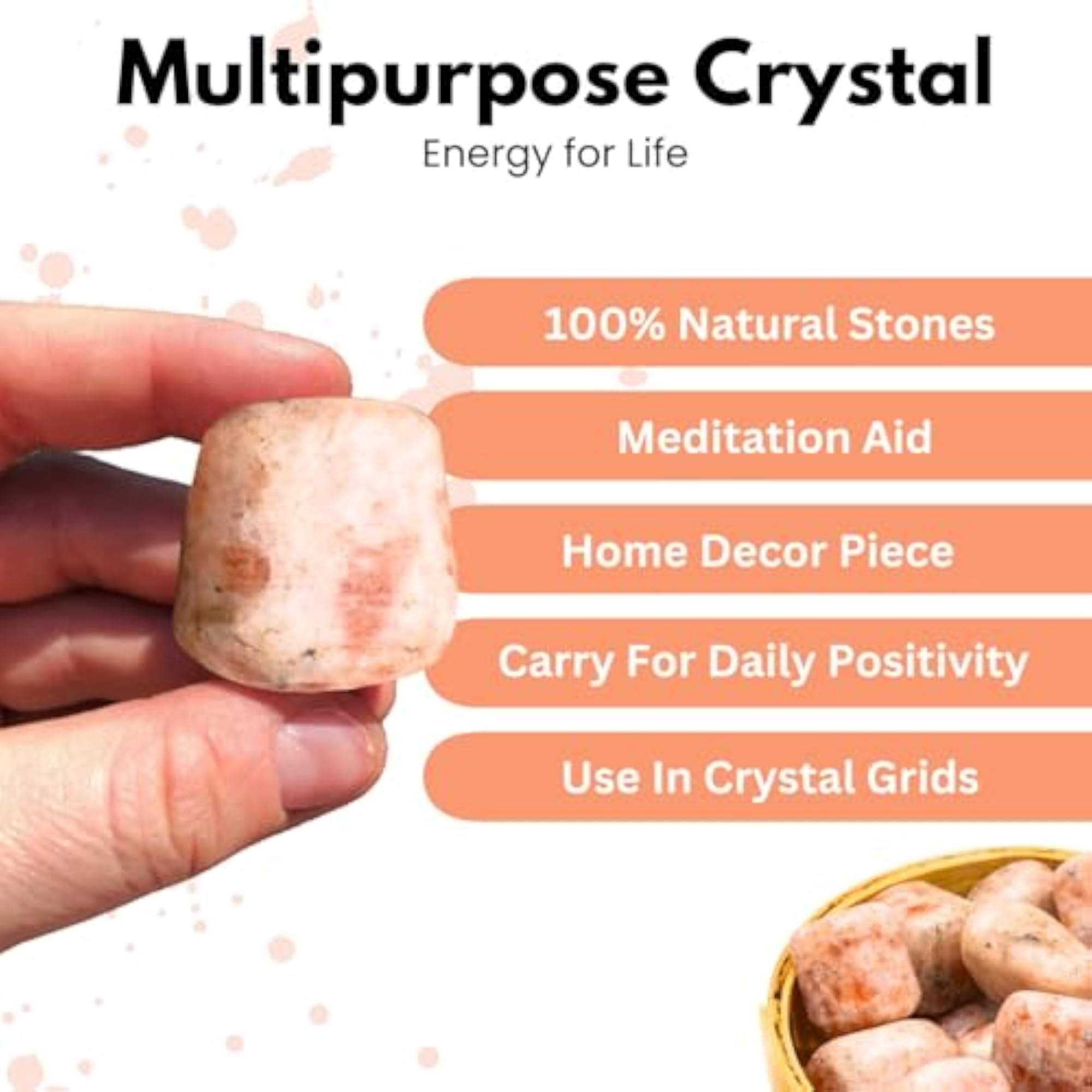 Sunstone Tumbled Stones for Vastu & Reiki Healing