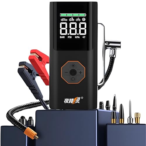 Night Essence 10000A Car Battery Jump Starter(for All Gas or up to 12L Diesel) Powerful Car Jump Starter with Dual USB Quick Charge and DC Output,12V Jump Pack with Built-in LED Bright Light