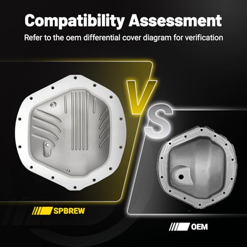 SPBREW Rear Differential Cover, Compatible for AAM 11.5" 14-Bolt 2001-2019 Chevy/GMC, 2003-2018 RAM, Dodge Ram, with Cooling Fins & Leakproof Gasket for Reliable Performance by SPBREW - Used condition - Image 3
