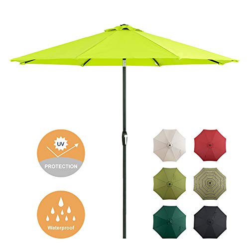 Tempera 9 Ft Patio Umbrella Outdoor Garden Table Umbrella with Push Button Tilt