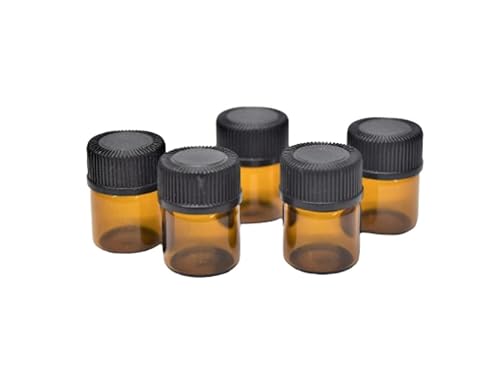 Miniatura 2 de 50Pack Set 1ML Amber Glass Bottle with Orifice Reducer and Cap Small Essential Oil Vials (1ML)