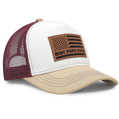 Image of Papa Gifts from Grandkids American Flag Cap Papa Hat for Grandpa