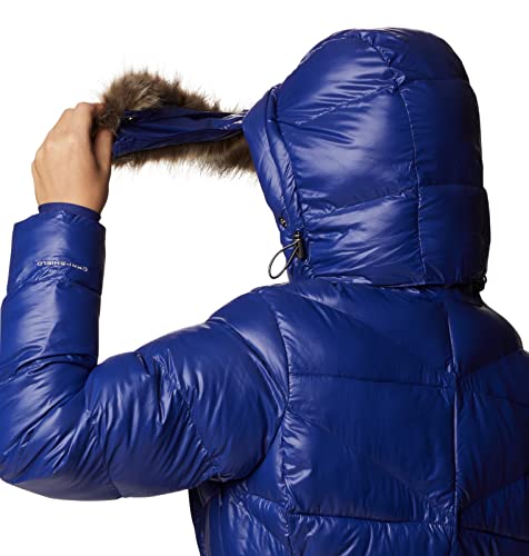 Blouson mi-long matelassé avec isolation thermique hiver couleur sapphire