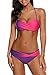 Aleumdr Damen Sommer Neckholder Backless Bikini Bademode mit Swim Trangle Briefs Violett Größe L