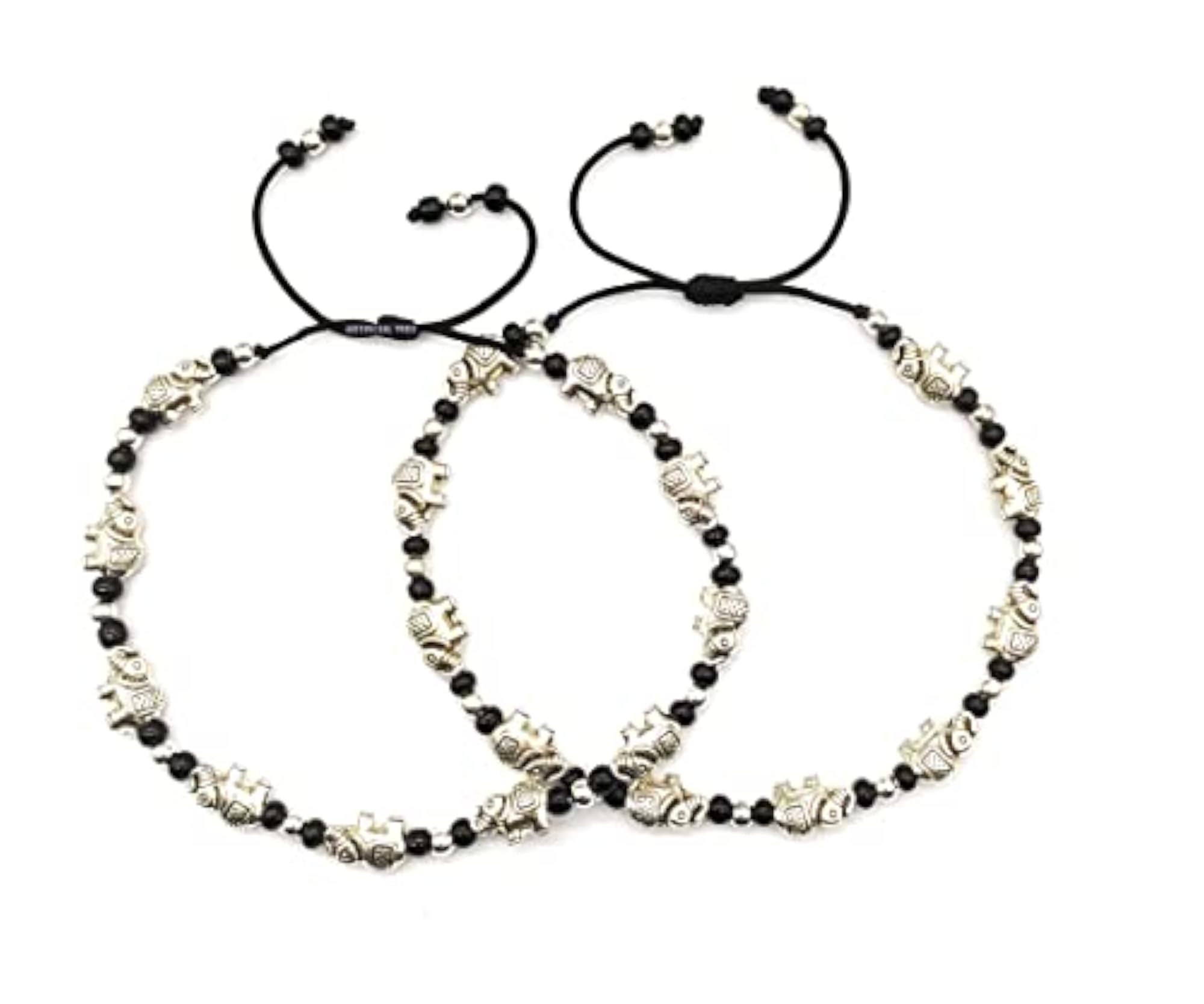 German Silver Elephant Charms Anklets for Nazar Battu (AT ANK 063)