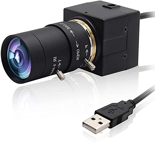 Svpro 5-50mm Varifocal Lens 2MP USB Camera 1080P Webcam with H.264 Format 0.01Lux Low light Webcamera IMX323 Image Sensor USB with Camera for Android Windows Linux Mac OS Minicam, Plug&Play