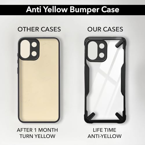 Image of Jkobi Back Cover Case for Oppo K13 (Hybrid Crystal | Ultimate Shockproof Bumpers | Anti Yellow | Rugged Armor | Black)