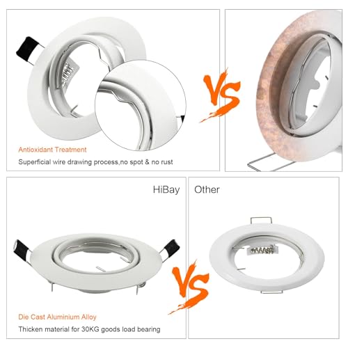 HiBay 10x LED Downlights GU10 Recessed Ceiling Lights Spotlights Round White Spot Light Fittings Indoor 240V