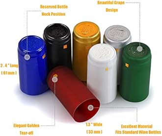 PVC heat shrink capsules 120 count classic gold wine shrink wrap sleeves caps clear wine bottle corks capsules for professional, wine making cellars and home use - All Gold