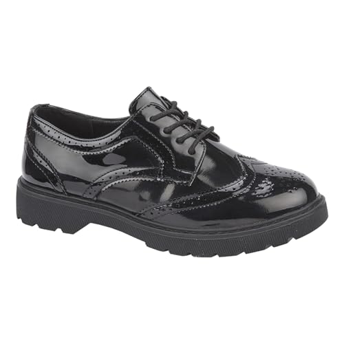 Image of A2Z 4 Kids Girls Black Patent - SCH Shoes Eton Black 5 UK