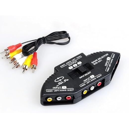 AV SWITCHER AV Switch 3-Wege-Steckdosen Konverter Port Splitter RCA Audio Video AV Switch Box Game Selector (3 in 1 Out) für TV