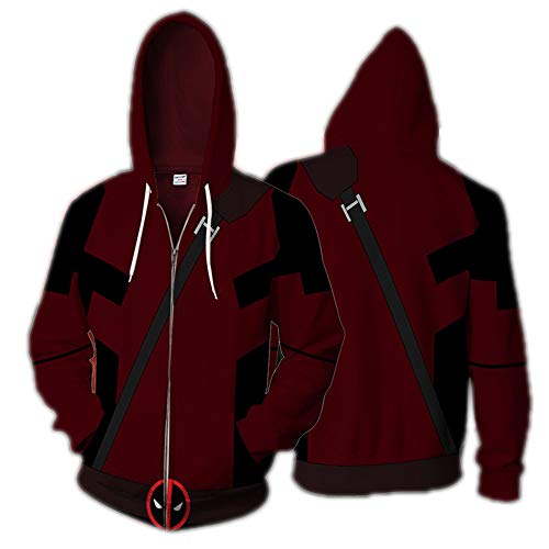 Xinxin 3D Style Cosplay Anime Clothing Cardigan Zip Hoodie Unisex/Adult Black/Red #TOP2