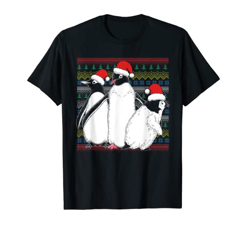 Feliz Navidad Feo Navidad Animal Amante Antártida Pingüino Camiseta