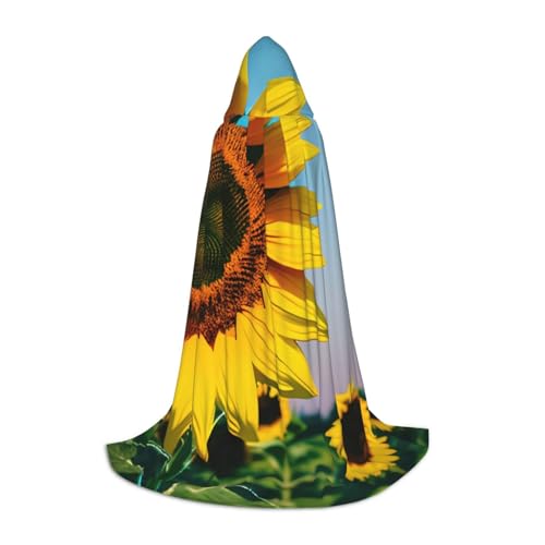 Costume de bal masqué style floral avec longue cape à capuche