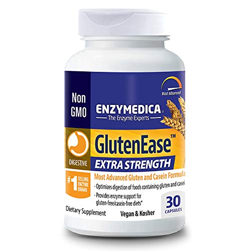 Enzymedica, GlutenEase Extra Strength, Digestive Aid for Gluten and Casein Digestion, Vegan, Non-GMO, 30 capsules (30 servings)