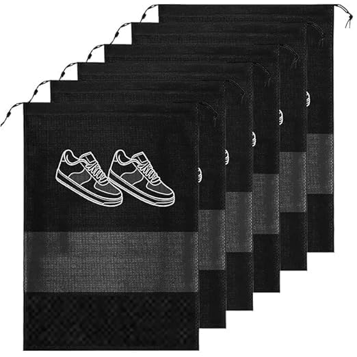 SR Shoe Bag for Travel & Storage Travel Organizer for Women & Men Travel Accessories Shoe Organizer Shoe Bags Pouches Travel Shoe Cover for Travelling Travel Essentials, Pack of 6 (Multi Color)-image-5