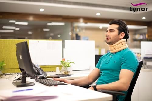 TYNOR Cervical Collar Soft with Support, Beige, Large, 1 Unit