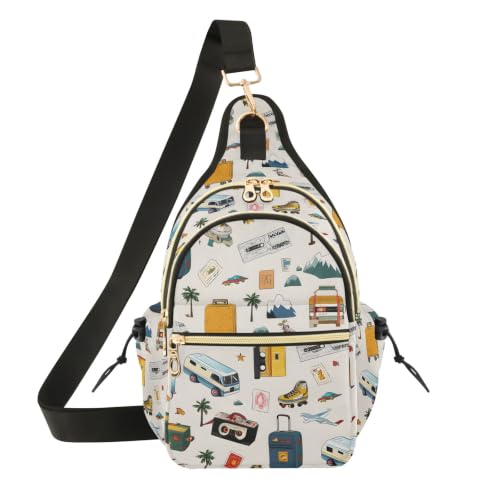 Imagen de OWFKAY Travel Elements Bolso bandolera antirrobo para mujeres y hombres