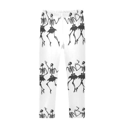 ZZKKO Girls Leggings Ballet of Skeletons Toddler Girls Clothes Leggings for Girls Toddler Girls Leggings 3-4T