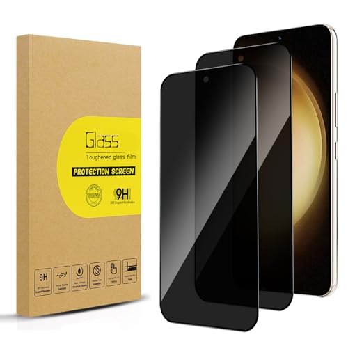 Lokyoo 2 Pack Privacy Screen Protector for Samsung Galaxy S23 Plus/S23 + [Anti-Spy Tempered Glass][Fingerprint Unlock Support] Anti-Scratch Bubble-Free Easy Install 9H Protective Glass