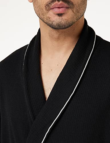 Amazon Essentials Men's Lightweight Waffle Robe (Available In Big & Tall), Black, Medium-Large #TOP1