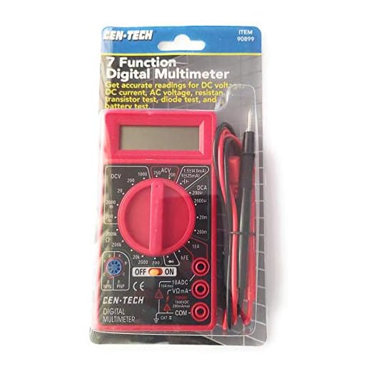 Cen-Tech Digital Amp Ohm Volt Meter Ac Dc Voltmeter Multimeter,Red