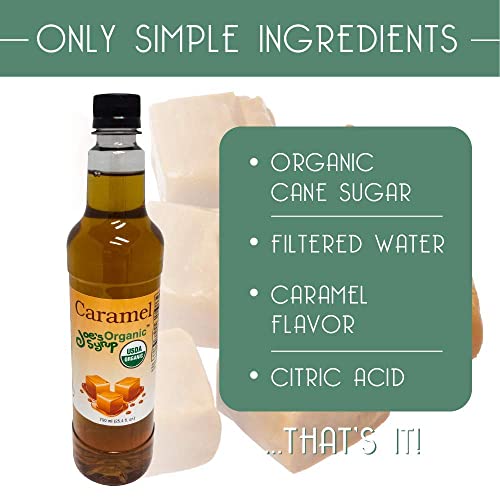 Joe’s Syrup Organic Flavored Syrup, Organic Caramel, 750 ml