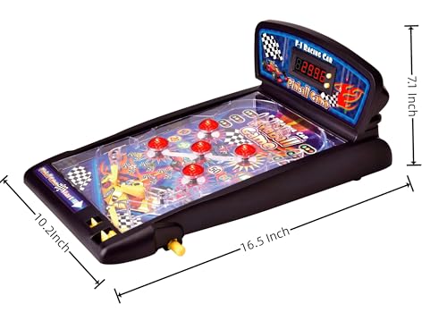 Trisquirrel Racing Car Pinball Machine,Electronic Tabletop Pinball Game with Lights & Sounds,LED Digital Scoreboard,Suitable for Kids and Adults - Thumbnail 3