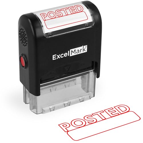 ExcelMark Posted Self Inking Rubber Stamp - Red Ink (A1539)