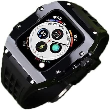 Bracelet de montre en caoutchouc rigide fluoroélastomère homme accessoires antichoc 45mm 44mm