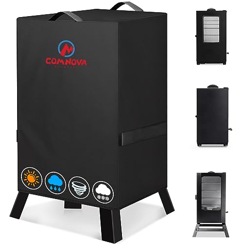 Comnova Electric Smoker Cover 30 Inch - 600D Smoker Covers for Masterbuilt Smokers Heavy Duty Waterproof, Outdoor Vertical Smoker Cover for Masterbuilt, Cuisinart, Dyna-glo, 18" W x 17" D x 33" H