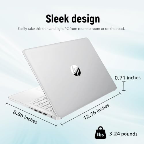 Image of HP 14 inch HD Student Business Laptop, Intel N150, 4GB RAM, 192GB Storage | (128GB UFS + 64GB SD Card), 720p Webcam, Slim Design, Copilot AI, WiFi 6, 1 Year Office 365, Win 11, Natural Silver