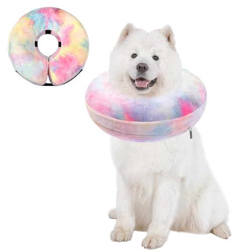 Image of Inflatable Dog Cone Collar for Dogs and Cats, Dog Neck Collar Recovery E Collar Alternative After Surgery, Elizabethan Collar Alternatives for Dogs Recovery (Pink Blue, XL)