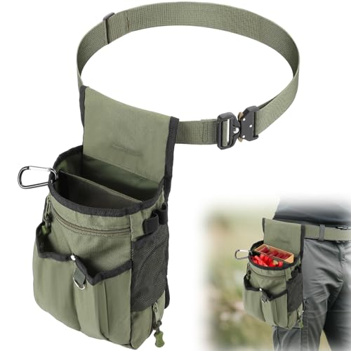 HappyAlley Rip Stop Shotgun Shooting Bag, Shotgun Rounds Pouch with 57 inch Waist Belt, Oxford Cloth