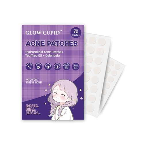 Image of Hydrocolloid Acne Pimple Patch with Tea Tree Oil & Calendula, 72 Pimple Patches Set for Fast Healing, Absorbs Pus & Oil, Invisible, Waterproof & Skin-Friendly Blemish Spot Treatment.