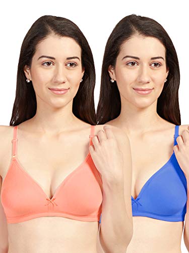 Image of SONARI Omania Womens Non-Padded Cotton Polyester Bras - Solid, Non-Wired, Medium Coverage, Hand Washable (Pack of 2)
