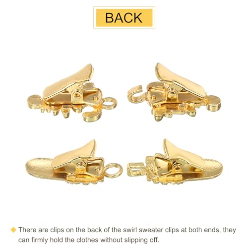 Image of uxcell Vintage Sweater Clips, Cape Cloak Clasp Retro Cardigan Clips Shawl Collar Clasp Dress Shirt Brooch Clip