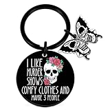 EoffIvan Sugar Skulls Gifts For Women Halloween Keychain Spooky Gift Gothic Keychain Witchy Gifts For Women Birthday Halloween Trick Or Treat Gift