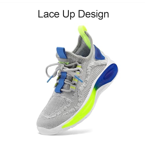 RUNSIDE Boys Girls Sneakers, Lace up Kids Tennis Shoes for Walking/Running Lightweight Breathable Gym Shoes Outdoor, Little Kid/Big Kid - Image 3