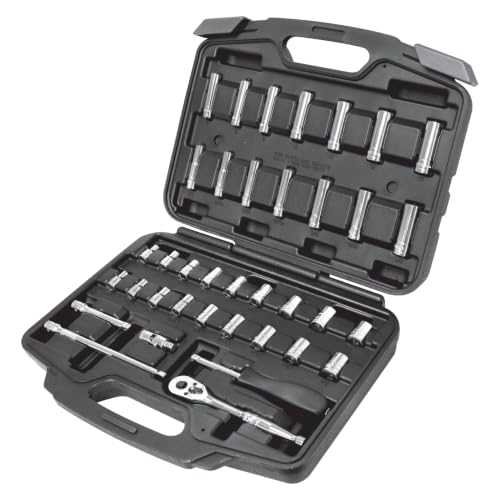 Image of 37 PC 1 /4 inch DRIVE SAE AND METRIC MECHANICS TOOL SET