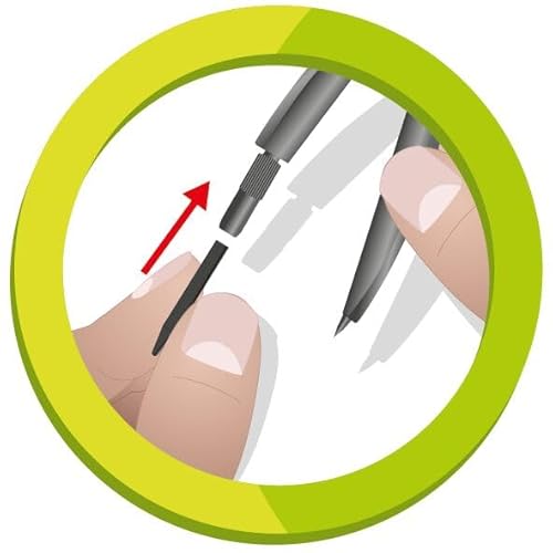 Maped Étui Rigide de 10 Mines de Rechange 2 mm + 1 taille mines pour Recharge Compas Scolaire Mine + taille mines Compas Maped avec Pointe 2 mm HB Lot de 2 - vue 2