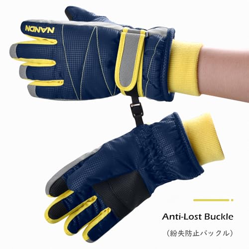 Image of TRIWONDER TRIWONDER Ski Gloves for Kids - Waterproof Snowboard Winter Warm Gloves Thermal Fleece Snow Gloves for Boys Girls (Blue, M (9-14 Years Old))