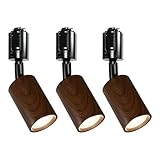 Allegro Lighting スポットライト ダクトレール用スポットライト LED一体型照明 7W 60W形相当 ダクトレール専用 ライティングレール用ライト LED内蔵式 電球不要 角度可動 取付簡単 リビング キッチン 北欧 インテリア 照明器具 (ブラウンの器具-昼白色, 3セット)